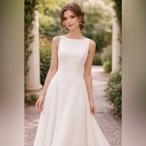 Mori Lee Ivory vintage 1990  Sleeveless Wedding Dress